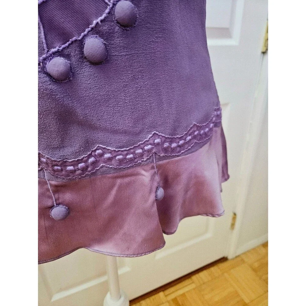 RARE Vintage NATAYA Romantic Fairy Purple Lavender 100% Silk Blouse Top - Picture 11 of 16